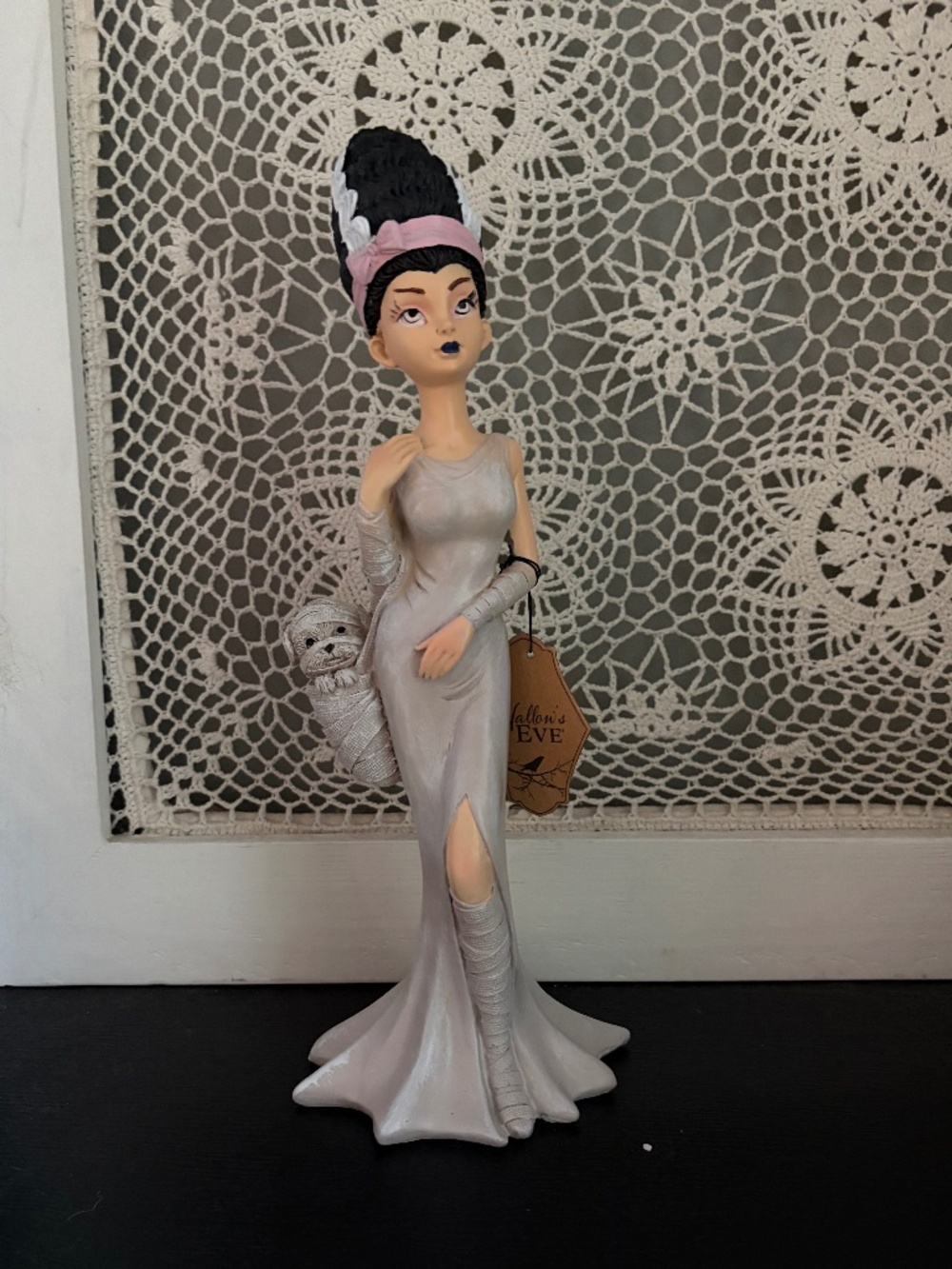 Hallows Eve Bride of Frankenstein Halloween Figurine 14" NWT decor freaky mummy